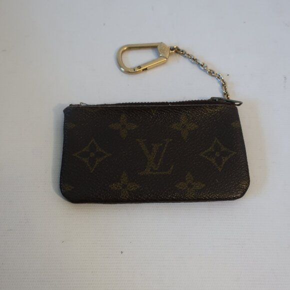 Womens Louis Vuitton Brown Monogram Leather Key Pouch W/Ring - Picture 1 of 8